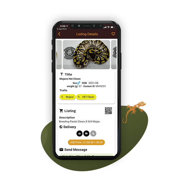 reptile listing details
